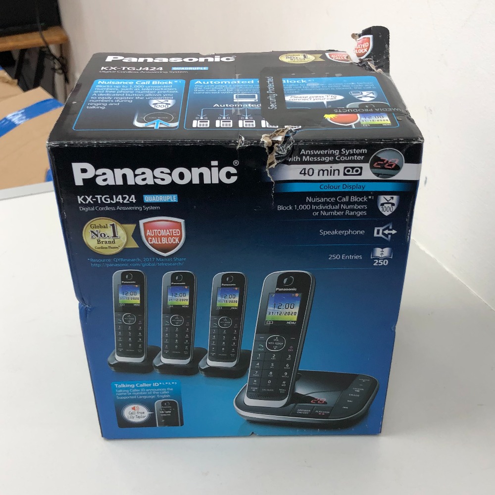 Panasonic PANASONIC KXTGJ424EB Cordless Phone Quad Handsets Own4Less